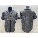 Minnesota Vikings Blank Gray With Patch Cool Base Stitched Baseball Jersey