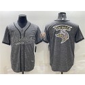 Minnesota Vikings Gray Team Big Logo With Patch Cool Base Stitched Baseball Jersey