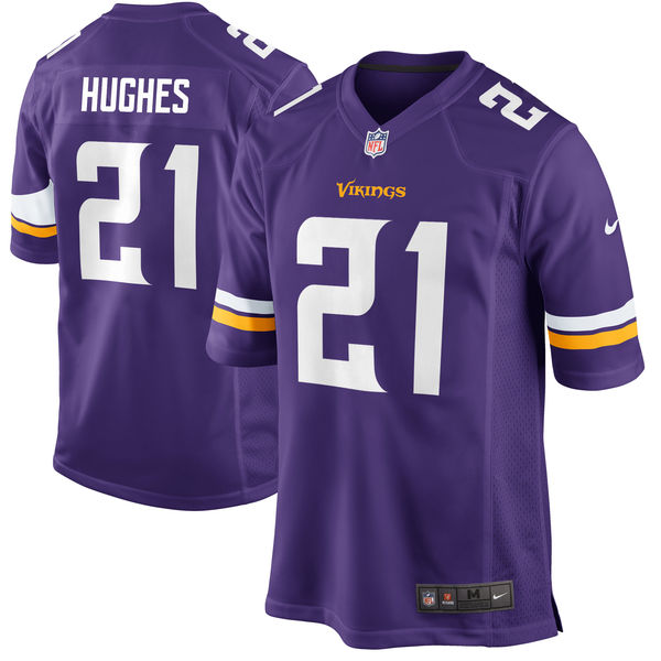 Minnesota Vikings #21 Mike Hughes Purple 2018 Draft First Round Pick Game Jersey