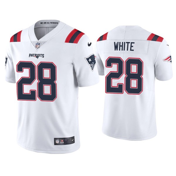 New England Patriots #28 James White 2020 White Vapor Untouchable Limited Stitched Jersey