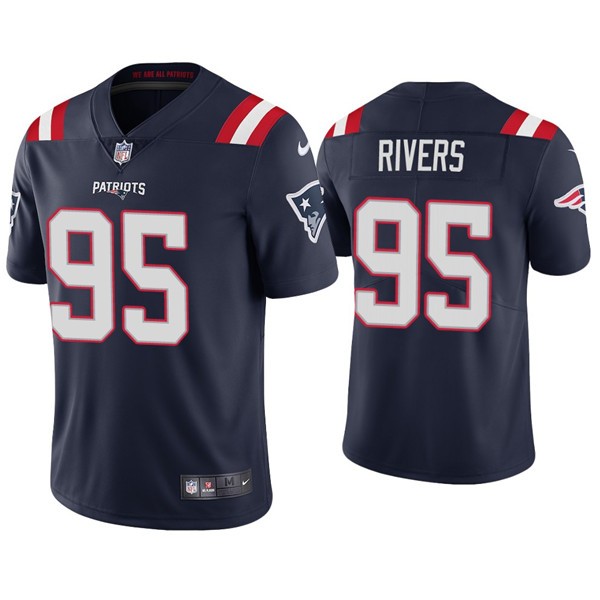 New England Patriots #95 Derek Rivers 2020 Navy Vapor Untouchable Limited Stitched Jersey