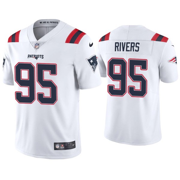 New England Patriots #95 Derek Rivers 2020 White Vapor Untouchable Limited Stitched Jersey