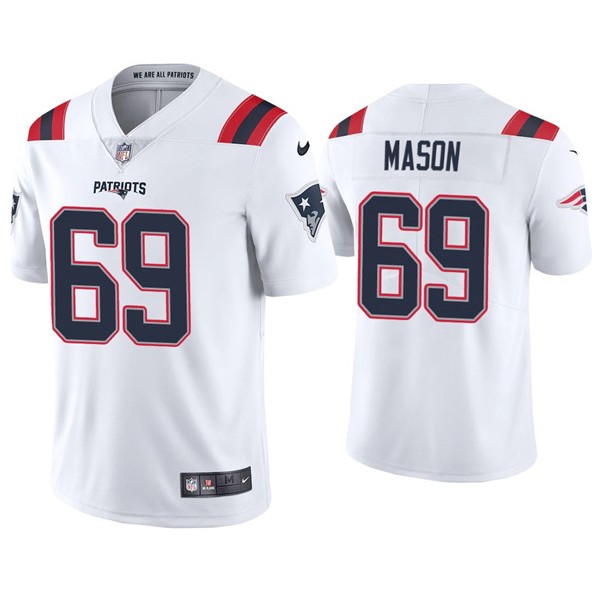 New England Patriots #69 Shaq Mason 2020 White Vapor Untouchable Limited Stitched Jersey