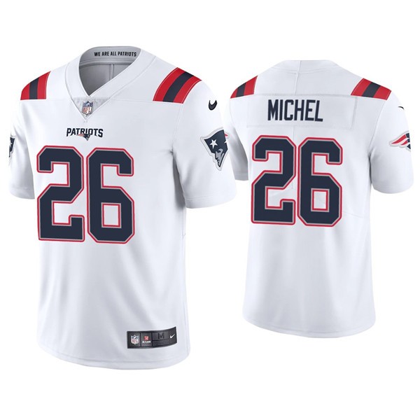 New England Patriots #26 Sony Michel 2020 White Vapor Untouchable Limited Stitched Jersey