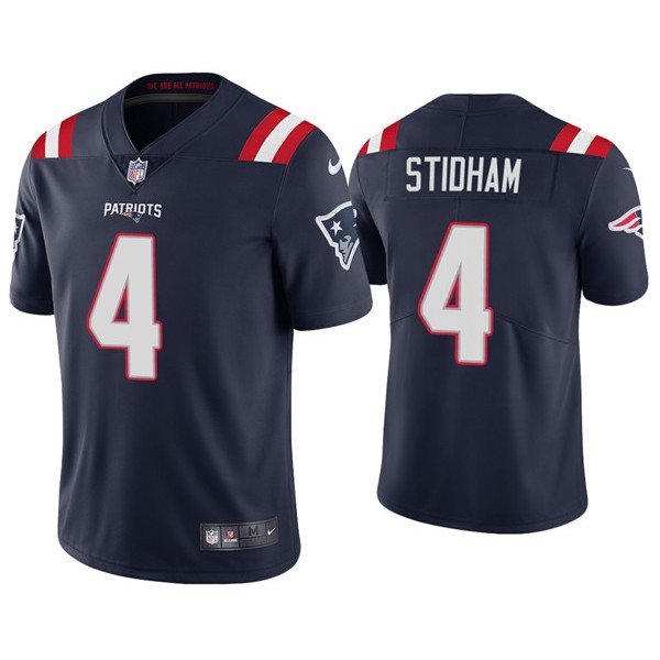 New England Patriots #4 Jarrett Stidham 2020 Navy Vapor Untouchable Limited Stitched Jersey