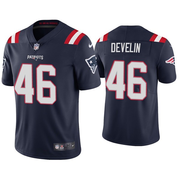 New England Patriots #46 James Develin 2020 Navy Vapor Untouchable Limited Stitched Jersey
