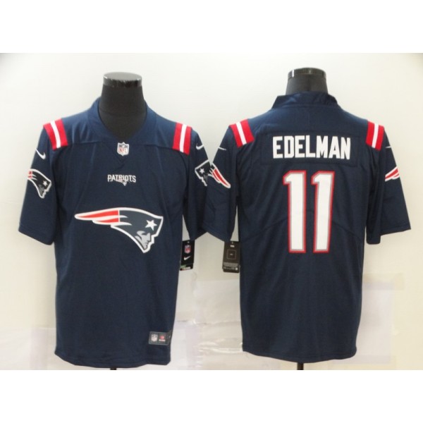 New England Patriots Navy #11 Julian Edelman Team Big Logo Limited Stitched Jersey