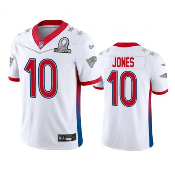 New England Patriots #10 Mac Jones 2022 White Pro Bowl Stitched Jersey