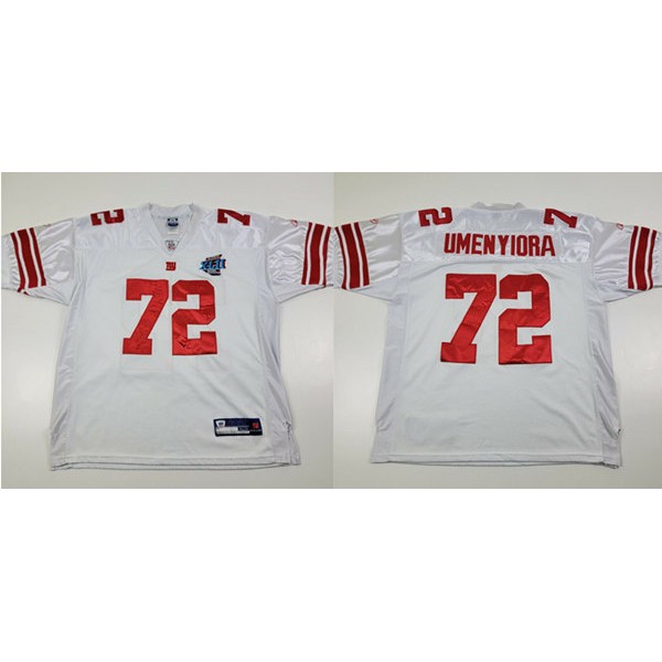 New York Giants #72 Osi Umenyiora White Superbowl Stitched Jersey