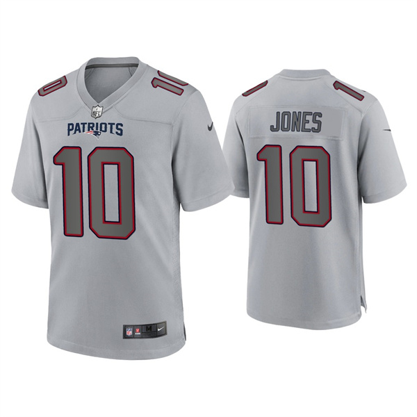 New England Patriots #10 Mac Jones Gray Atmosphere Fashion Stitched Game Jersey