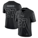 New England Patriots #37 Damien Harris Black Reflective Limited Stitched Football Jersey