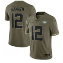 New York Jets #12 Joe Namath 2022 Olive Salute To Service Limited Stitched Jersey