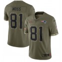 New England Patriots #81 Randy Moss 2022 Olive Salute To Service Limited Stitched Jersey