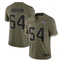 New England Patriots #54 Tedy Bruschi 2022 Olive Salute To Service Limited Stitched Jersey