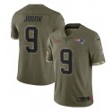 New England Patriots #9 Matt Judon 2022 Olive Salute To Service Limited Stitched Jersey