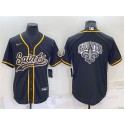 New Orleans Saints Black Team Big Logo With Patch Cool Base Stitched Baseball Jersey
