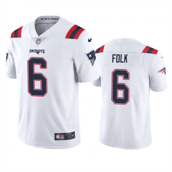 New England Patriots #6 Nick Folk White Vapor Untouchable Limited Stitched Jersey