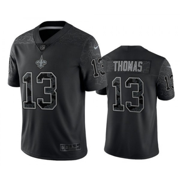 New Orleans Saints #13 Michael Thomas Black Reflective Limited Stitched Football Jersey