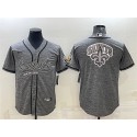 New Orleans Saints Gray Team Big Logo With Patch Cool Base Stitched Baseball Jersey