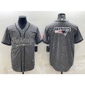 New England Patriots Gray Team Big Logo With Patch Cool Base Stitched Baseball Jersey
