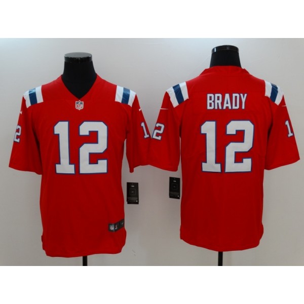 New England Patriots #12 Tom Brady Nike Red Vapor Untouchable Limited Stitched Jersey