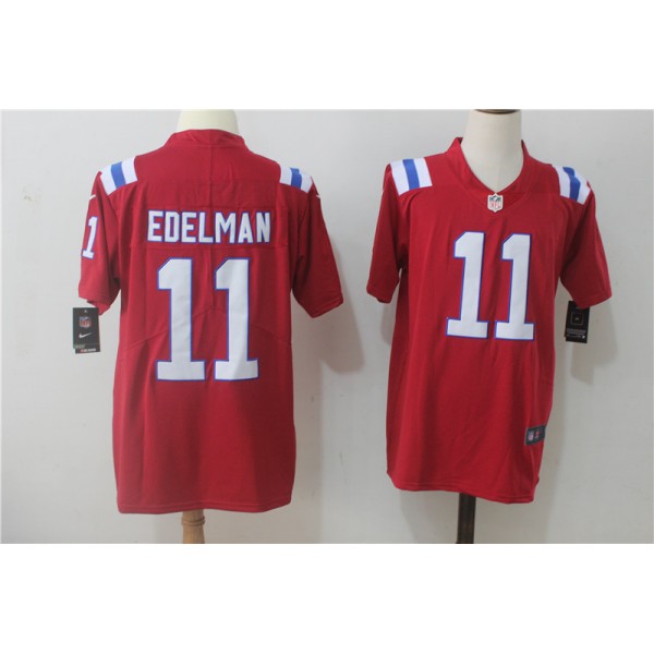 New England Patriots #11 Julian Edelman Red Alternate Stitched Vapor Untouchable Limited Nike Jersey