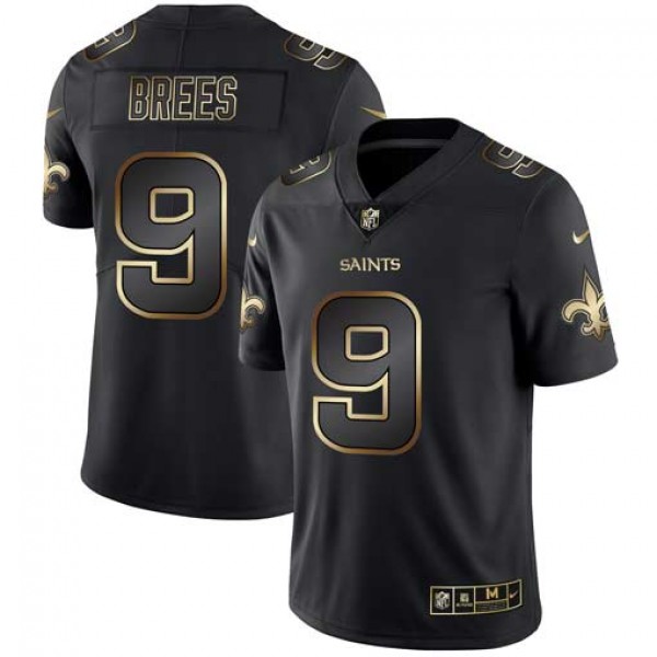 New Orleans Saints #9 Drew Brees 2019 Black Gold Edition Stitched Jersey