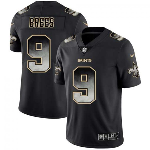 New Orleans Saints #9 Drew Brees 2019 Black Smoke Fashion Limited Jersey