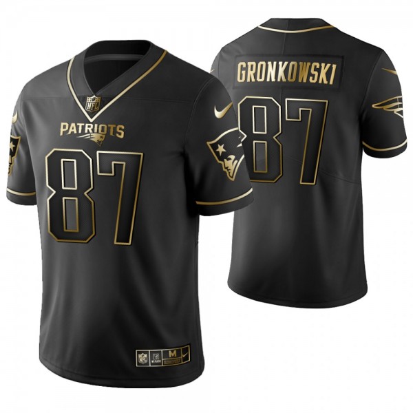 New England Patriots #87 Rob Gronkowski 2019 Black Gold Edition Stitched Jersey