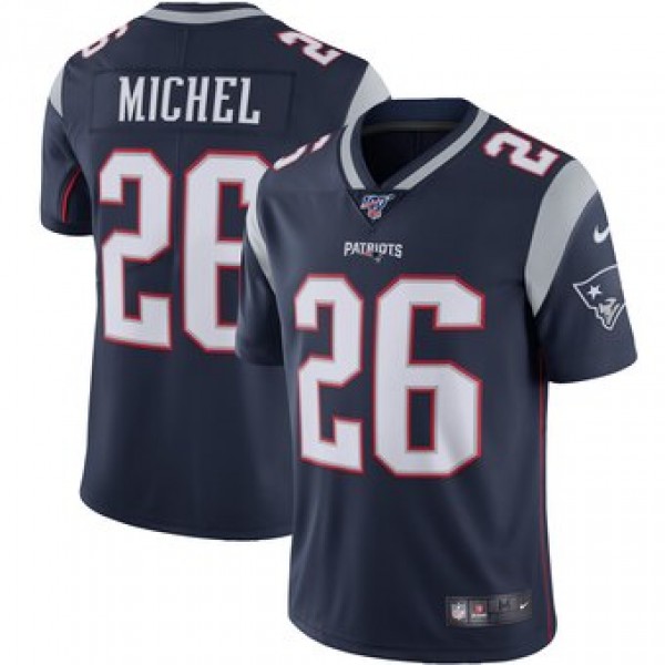 New England Patriots #26 Sony Michel Navy 2019 100th Season Vapor Untouchable Limited Stitched Jersey