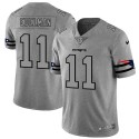 New England Patriots #11 Julian Edelman 2019 Gray Gridiron Team Logo Limited Stitched Jersey