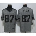 Packers #87 Jordy Nelson Gray Stitched Limited Gridiron Gray Nike Jersey