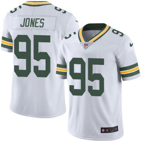 Packers #95 Datone Jones White Stitched Limited Rush Nike Jersey