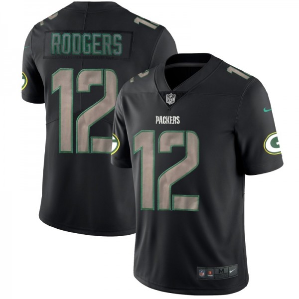 Packers #12 Aaron Rodgers 2018 Black Impact Limited Stitched Jersey