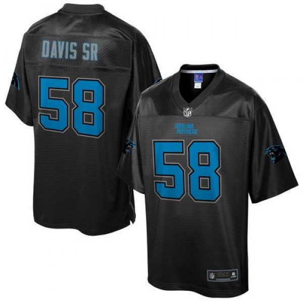Panthers #58 Thomas Davis Sr Black Pro Line Black Reverse Fashion Game Nike Jersey