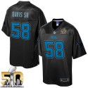 Panthers #58 Thomas Davis Sr Black Super Bowl 50 Pro Line Black Reverse Fashion Game Nike Jersey