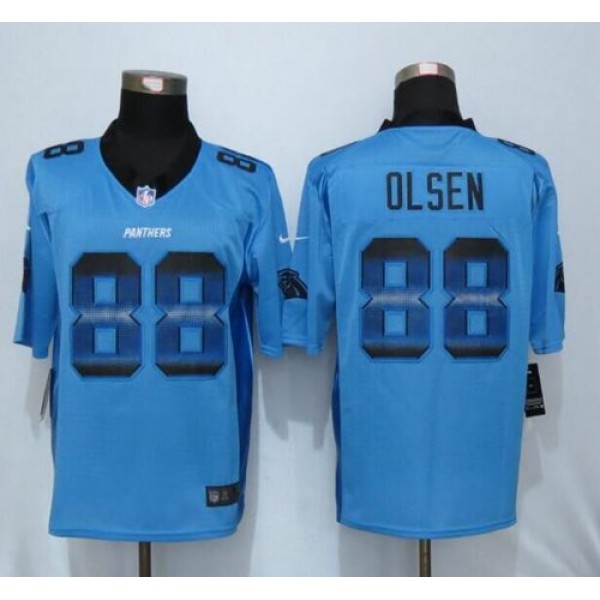 Panthers #88 Greg Olsen Blue Alternate Stitched Limited Strobe Nike Jersey