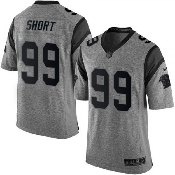 Panthers #99 Kawann Short Gray Stitched Limited Gridiron Gray Nike Jersey