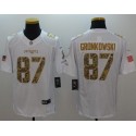 Patriots #87 Rob Gronkowski White Stitched Limited Salute To Service Nike Jersey