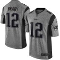 Patriots #12 Tom Brady Gray Stitched Limited Gridiron Gray Nike Jersey
