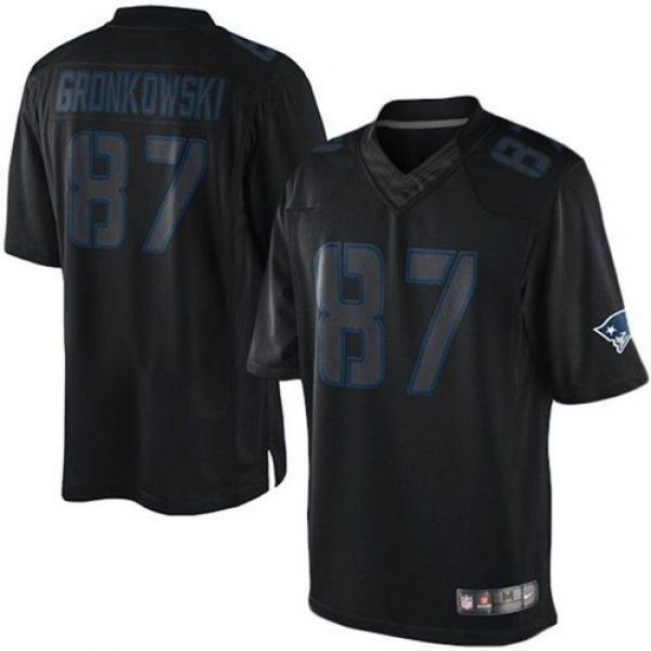 Patriots #87 Rob Gronkowski Black Stitched Impact Limited Nike Jersey