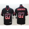 Patriots #87 Rob Gronkowski 2018 Black USA Flag Color Rush Limited Fashion Stitched Jersey