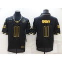 Philadelphia Eagles #11 A. J. Brown Black Gold Salute To Service Limited Stitched Jersey