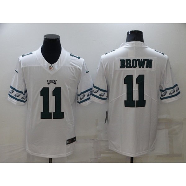 Philadelphia Eagles #11 A. J. Brown White Team Logo Cool Edition Stitched Jersey