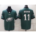 Philadelphia Eagles #11 A. J. Brown Green Team Big Logo Limited Stitched Jersey