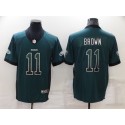 Philadelphia Eagles #11 A. J. Brown Green Fashion Color Rush Limited Stitched Jersey