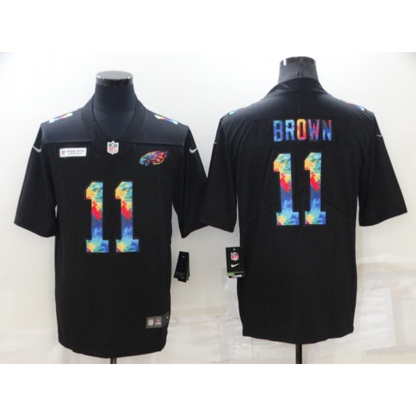 Philadelphia Eagles #11 A. J. Brown Black Crucial Catch Limited Stitched Jersey