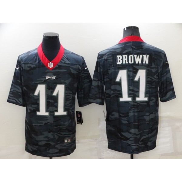 Philadelphia Eagles #11 A. J. Brown Camo Limited Stitched Jersey