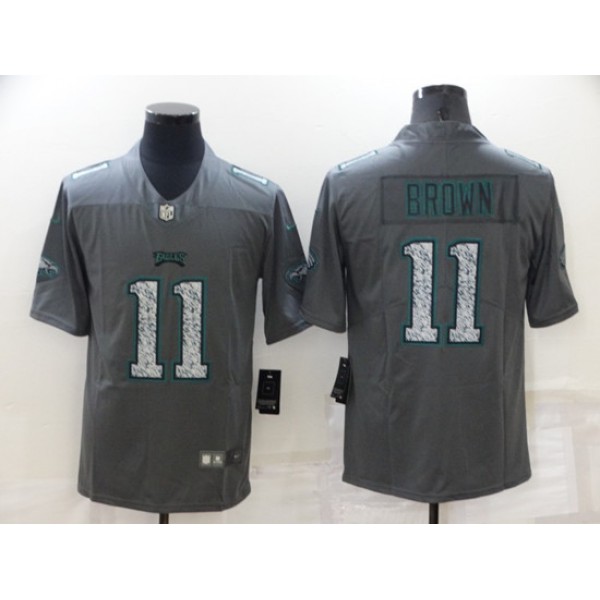 Philadelphia Eagles #11 A. J. Brown Gray Fashion Static Limited Stitched Jersey