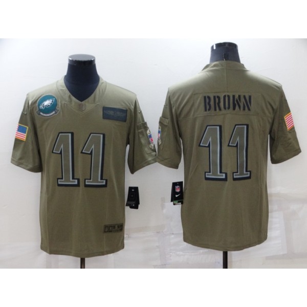 Philadelphia Eagles #11 A. J. Brown Camo Salute To Service Limited Stitched Jersey